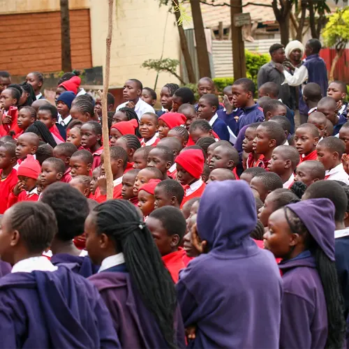 Learners assembled at Sikri Academy