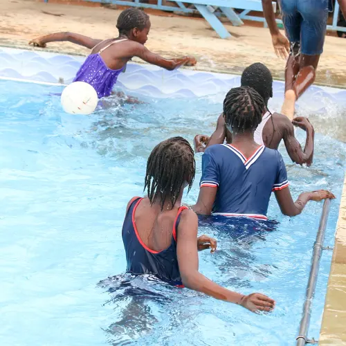 Swimming training at Sikri Academy